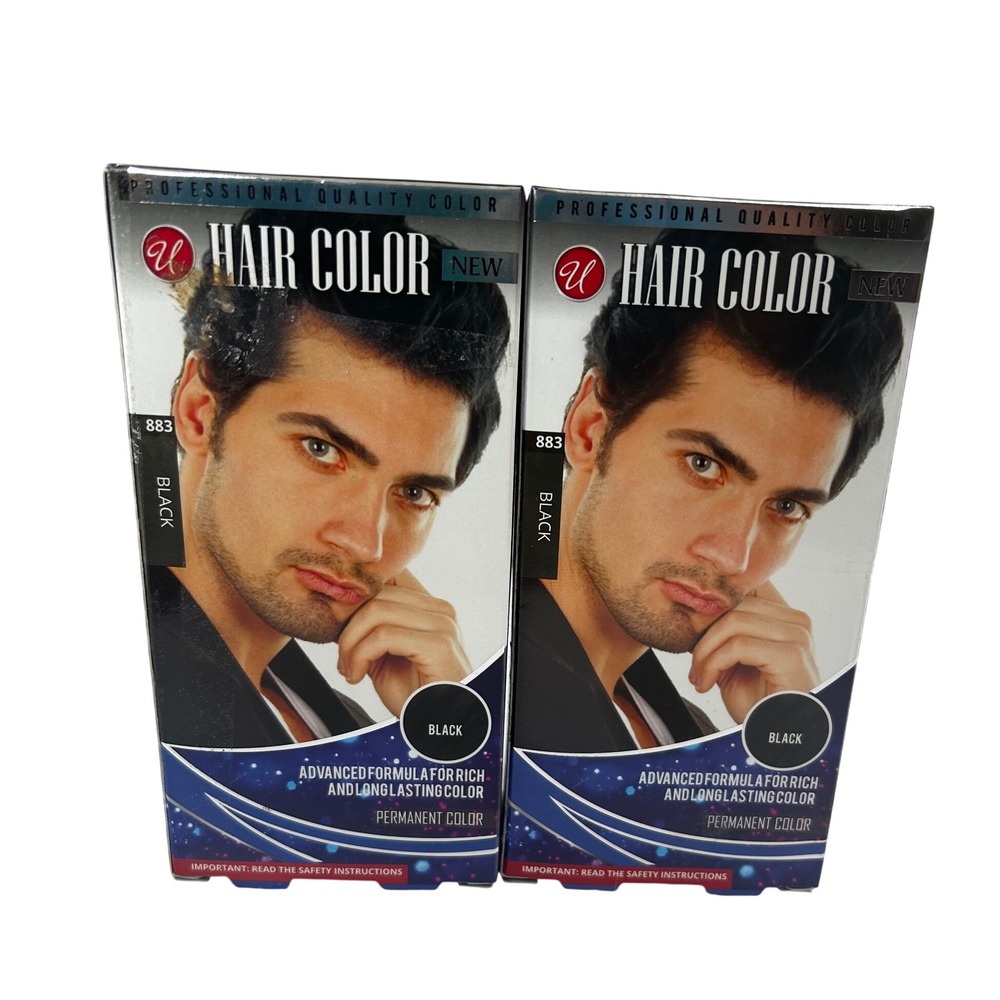 2 Boxes Universal Hair‎ Color Permanent Rich Long Lasting 883 Black Men
